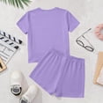 thumbnail image 7 of ITSAME Girls Outfit Sets, Loose Fit Crewneck T-Shirts and Shorts Summer Casual Fashion Clothes 2-Piece Purple Size 10, 7 of 7