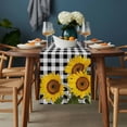 thumbnail image 2 of Sunflower Table Runner - 70 Inch Long, Kitchen Dining Table Runner Dresser Scarves, Yellow Spring Flora Summer Botanical Plaid Farmhouse Decor for Coffee Tables Wedding Party Banquet, 2 of 8