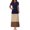 Blue, variant on Womens Dress Women's Fashion Printed Short Sleeve Round-Neck Ankle Dress Boho Dress Pink 2XL