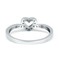thumbnail image 3 of Simulated Cubic Zirconia Size-5 Heart Petite Dainty V Chevron Midi Thumb Ring Promsie Band 925 Sterling Silver, 3 of 7