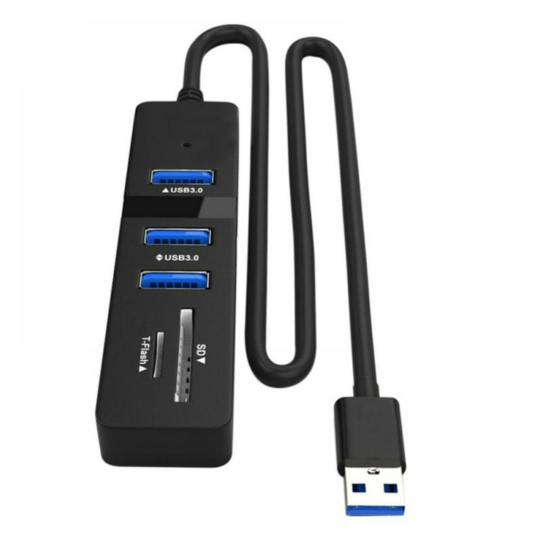 3 Port USB 3.0 Hub with Multi-In-1 Card Reader