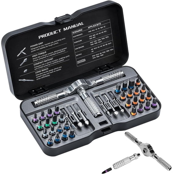 START MAKERS 40 in 1 Magnetic Screwdriver Set, Professional Ratchet Tool Kit with S2 Steel Bits for Home Repair & DIY
