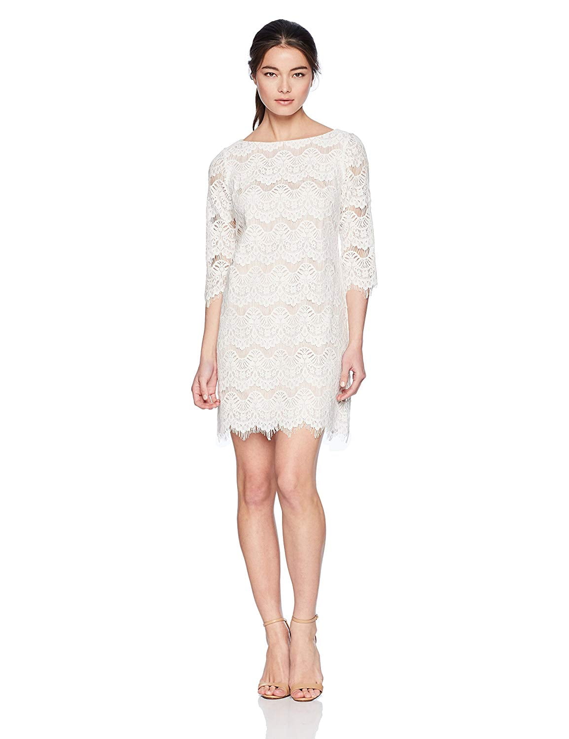 Jessica Howard Womens Long Sleeve Lace Shift