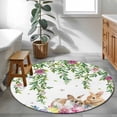 thumbnail image 3 of Round Rug 3.3Ft Washable Non-Slip, Happy Easter Circle Area Rugs for Living Room Bedroom, Cutte Rabbits Eggs Floral Plants Watercolor Indoor Floor Mats Carpet Runner for Home Decor Aesthetic, 3 of 8