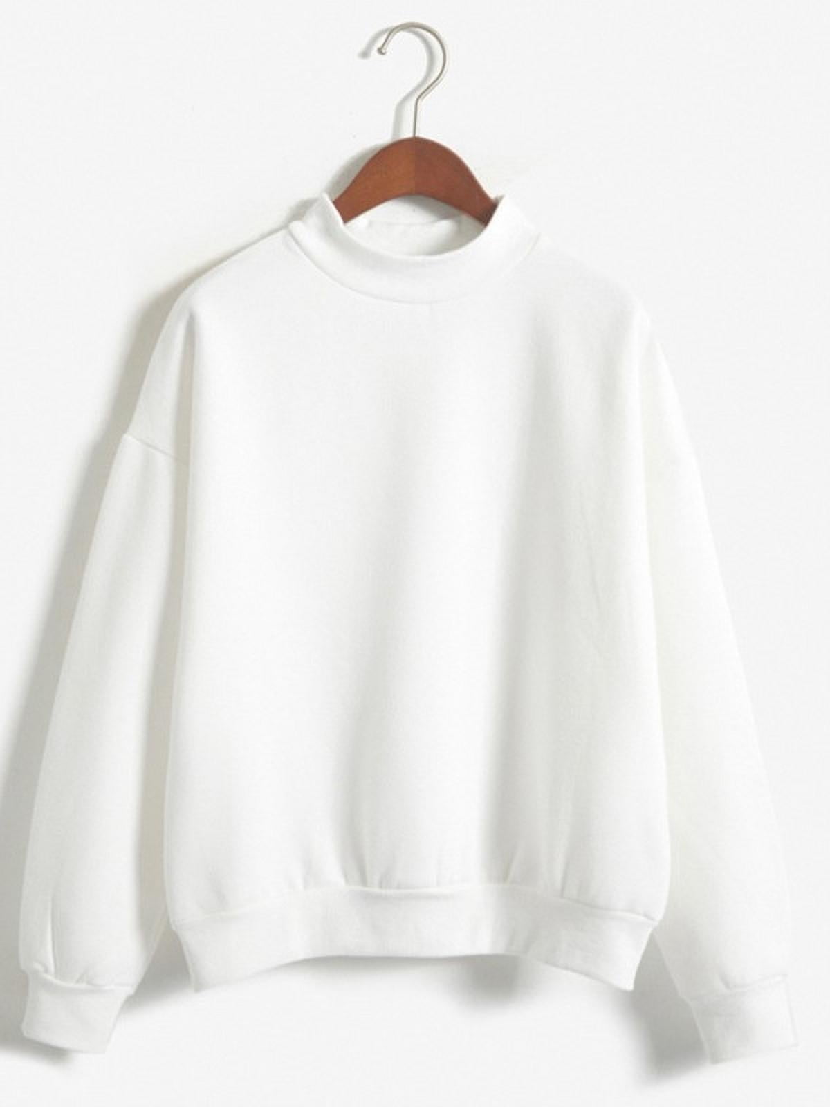 plain white women's sweatshirt