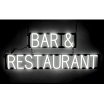 SpellBrite BAR & RESTAURANT LED Sign for Business. 39.3" x 15.0" White BAR & RESTAURANT Sign Has Neon Sign Look With Energy Efficient LED Light Source. Visible from 500  Feet, 8 Animation Settings.