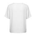 thumbnail image 6 of Womens Short Sleeve Tops Button Down Shirt Soft Solid Color Summer Daily Wear White XXL, 6 of 6