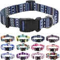 thumbnail image 1 of Collar para perro, diseño moderno con hebilla de liberación rápida, estilo bohemio, floral, geométrico, tribal, collar clásico, para perros pequeños, medianos y grandes (azul bohemio, S), 1 of 5