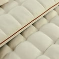 thumbnail image 3 of 55.51 inch versatile foldable sofa bed in 3 lengths, modern sofa sofa sofa velvet pull-out bed, adjustable back and with USB port and ashtray and swivel phone stand (Beige), 3 of 8