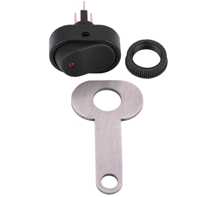 Interruptor de encendido y apagado de faro LED para motocicleta, 12V, con indicador rojo tipo E Jadeshay A