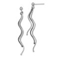 thumbnail image 1 of 925 Sterling Silver Wavy Wire Post Dangle Earrings Drop, 1 of 7