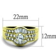 thumbnail image 2 of Gold Ion Plated Stainless Steel Engagement Women's Ring with Cubic Zirconia - Size 5, 2 of 4