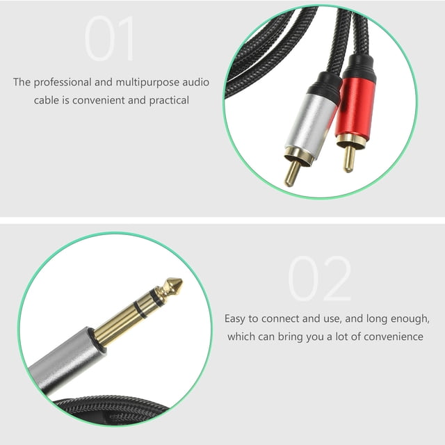 ELAYARD Audio Cable Dual Converter For Guitar And Microphone Patch Cable With Strong For Sound Transmission
