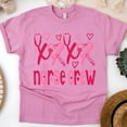 thumbnail image 1 of Nurse Crew T-Shirt with Pink Heart Stethoscope Design, Azalea, Size 2XL, 1 of 6