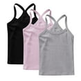 thumbnail image 5 of ZACPNCV Girls Camisole 3 Pack Cotton Soft Girls Undershirts - Lightweight Spaghetti Strap Tank Top Multicolor 6-7 Years, 5 of 9