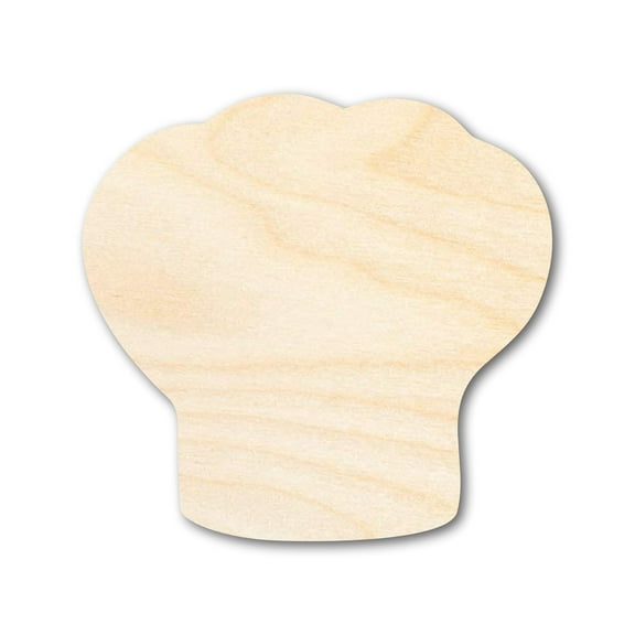 Unfinished Wood Chef Hat Shape 6" / 1/8"