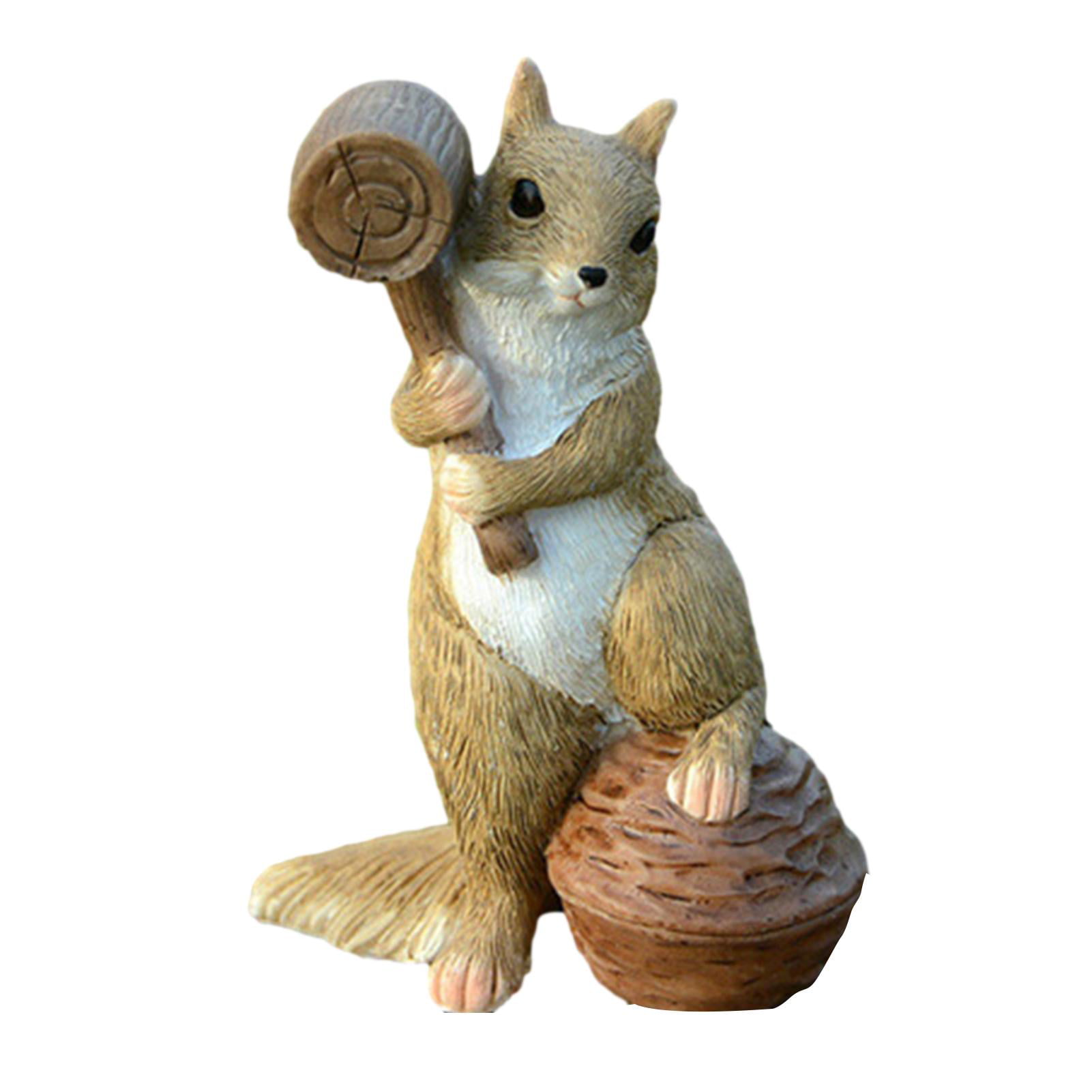 Random Garden Ceramic Squirrel x 2 Doll House Miniature Animal 