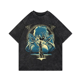 thumbnail image 1 of Camiseta con estampado de anime Vinland Saga, manga corta, corte holgado, cuello redondo, estilo vintage, para verano, con lavado exclusivo, 1 of 4