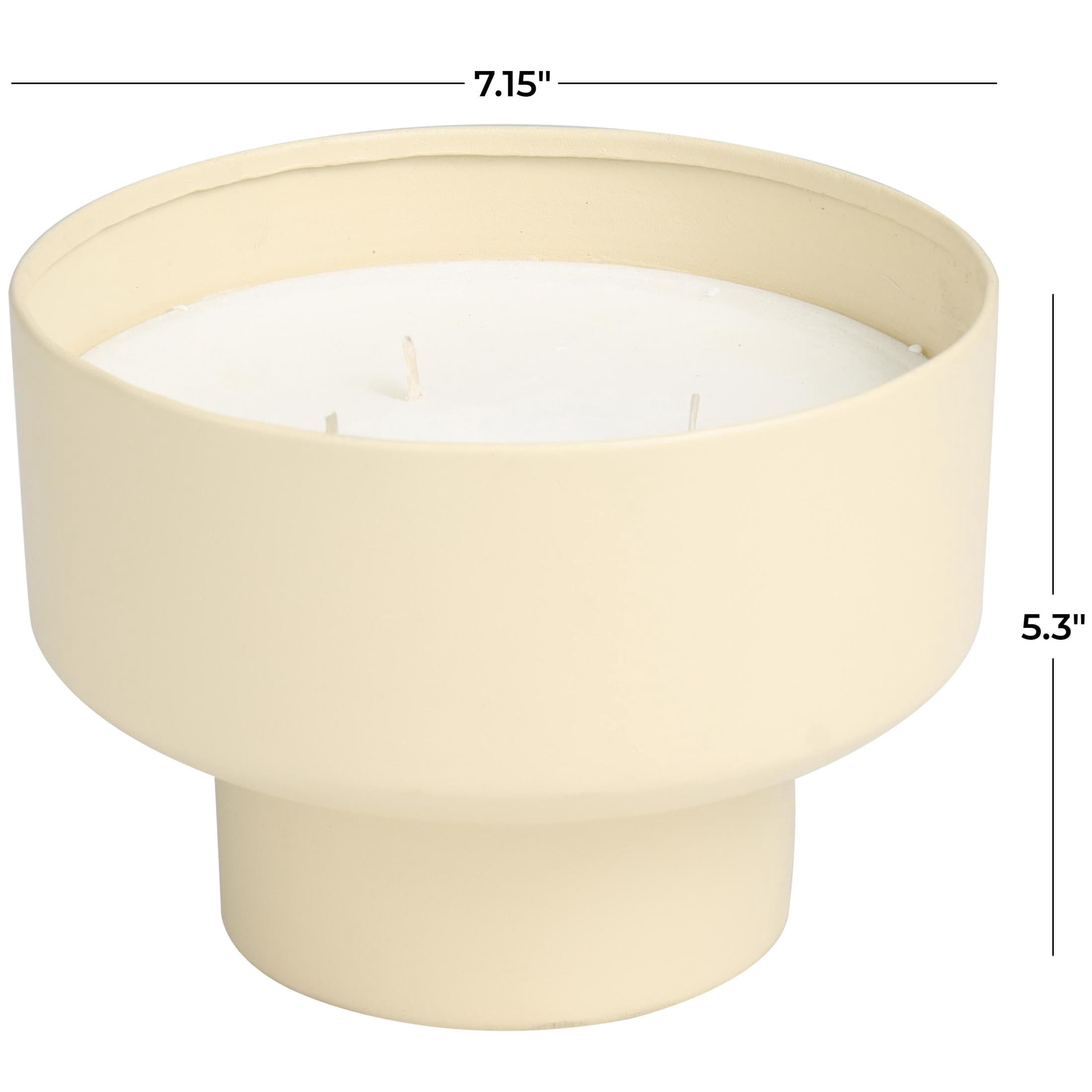 DecMode Light Brown Metal Sweet Bamboo Scented Matte 50 oz 3 Wick Candle with White Wax