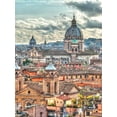 thumbnail image 2 of Frank, Assaf 15x18 Black Ornate Wood Framed with Double Matting Museum Art Print Titled - Vatican city with St. Peters Basilica, Rome, Italy, 2 of 4