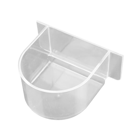 SLUOHZXI Bird Cage Clear Plastic Seed Water Feeder Cups Thick Semicircle Bird Food Box Bird Cage Accessories for Birds Pigeon Chicken, Transparent
