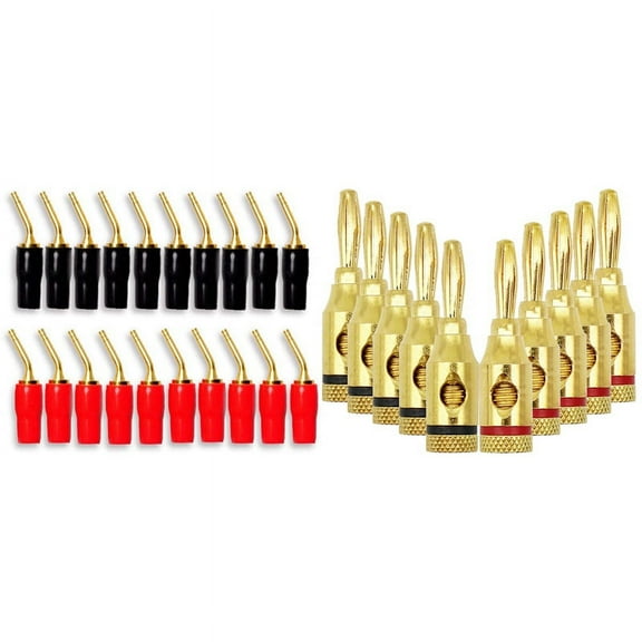 10-Pair 2mm Banana Plug Pin Screw Type, Audio Speaker & 5 Pairs Banana Plugs,, Open Screw Type