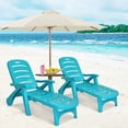 thumbnail image 3 of Costway 2 PCS Folding Chaise Lounge Chair 5-Position Adjustable Turquoise, 3 of 12