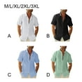 thumbnail image 3 of Sonducket Camisa de hombre Casual manga corta transpirable botón abajo Color sólido moda viajes citas camisas ropa Camisetas Verde 2XL, 3 of 5