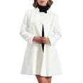thumbnail image 1 of Abrigo de cuello alto INSPIRE CHIC para mujer, abrigo de invierno de doble botonadura de manga larga XL blanco, 1 of 5
