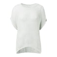 thumbnail image 6 of Crochet Coverups for Women Summer Cap Sleeve Hollow Out Casual Cruise Beach Vacation Tops Knit Pullover Sweater White M, 6 of 7