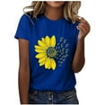 thumbnail image 2 of Haivin Women's Casual T-Shirt, Loose Fit with Daisy Print, Short Sleeve Round Neck Top for Summer and Daily Wear, 2 of 5
