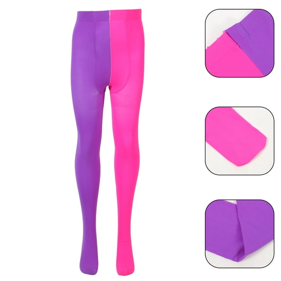 FELTECHELECTR 1Pcs Colored Tights For Women With Double Color AB Splice Design For Party Wear