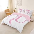 thumbnail image 3 of Erosebridal Girls Pink Bow Queen Duvet Cover Set, U Letter Bedding, Princess Style Bedroom Decor, Pink Reversible 3pcs, 1 Duvet Cover and 2 Pillowcases (No Comforter), 3 of 6