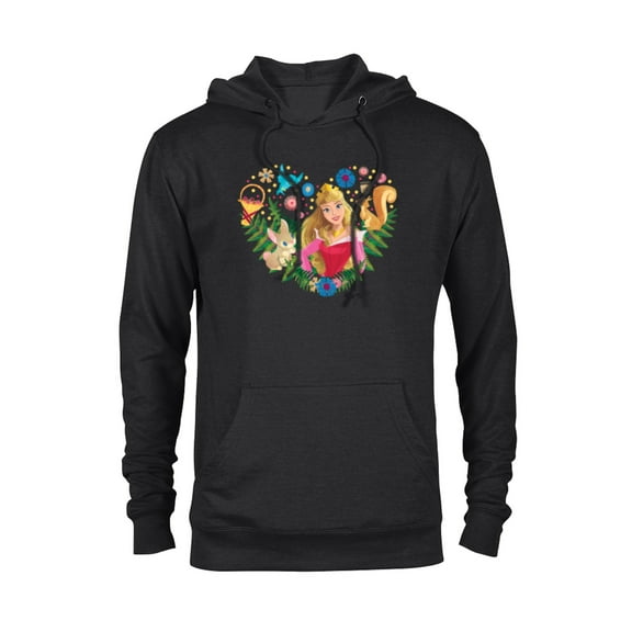 Disney Princess Aurora Heart - Pullover Hoodie for Adults - Customized-Black