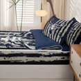thumbnail image 5 of Manfei Vintage Flag Zipper Full Size Comforter Sets with Fitted Sheet and 2 Pillowcases,Wild Deer Zipper Bedding Set,Navy White,Navy Blue Reversible,4pcs, 5 of 8