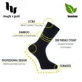 thumbnail image 2 of Hugh Ugoli Men's Bamboo Crew Dress Socks, Thin & Seamless, 4 Pairs, Beige, Shoe Size 8-12, 2 of 6