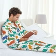 thumbnail image 5 of KLL Colorful Dinosaur Sleepwear Mens Flannel Pajamas,Long Cotton Pj Set, 5 of 7