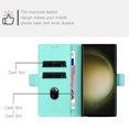 thumbnail image 3 of For Samsung Galaxy S25 Ultra PU Leather Wallet Phone Case,Exquisite Embossed Designing,Flip Folio Cover,With Kickstand Credit Card Holders Slots,Magnetic Closure Shockproof Phone Case,Mint, 3 of 8