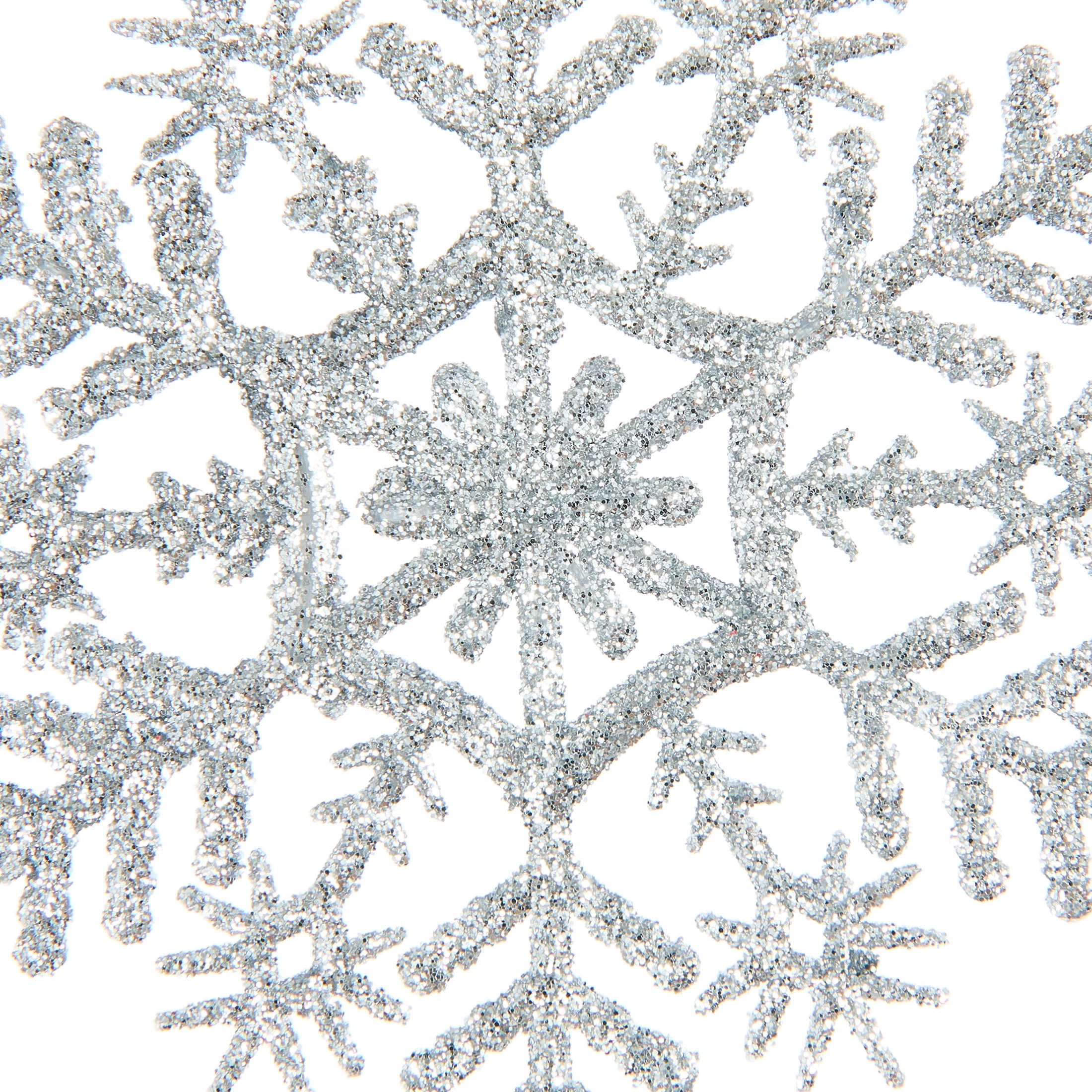 20-Count Silver Glitter Snowflake Christmas Ornaments, 3.9", by Holiday Time
