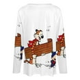 thumbnail image 5 of Calvin And Hobbes Womens T Shirts V Neck Long Sleeve Tops Causal Loose Summer T-Shirts XL, 5 of 7
