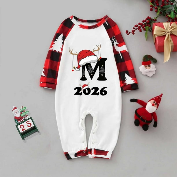 WILLBEST Pijamas Navideñas a Juego Para Toda la Familia, Pijamas Para Bebé Con Temática Navideña, Ropa de Estar Cómoda en Casa, Conjunto Estampado