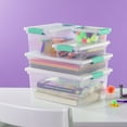 thumbnail image 4 of Sterilite Deep Clear Plastic Storage Bin w/ Clear Lid & Aqua Latch, 12 Pack, 4 of 12
