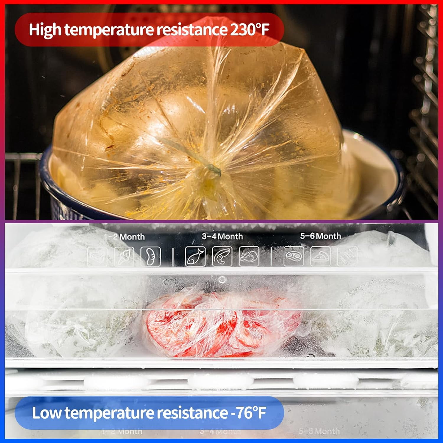 12” x 16” Food Storage Bags Clear Plastic Produce Bag, Disposable Plastic Bags for Food Vegetable 1 Roll, 350pcs on a Roll