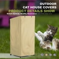 thumbnail image 7 of Outdoor Cat House Cover - Extremely Waterproof Feral Cattery Enclosure - Large Cat Cage Condo - 32" L x 32" W x 71" H, Khaki, 7 of 7