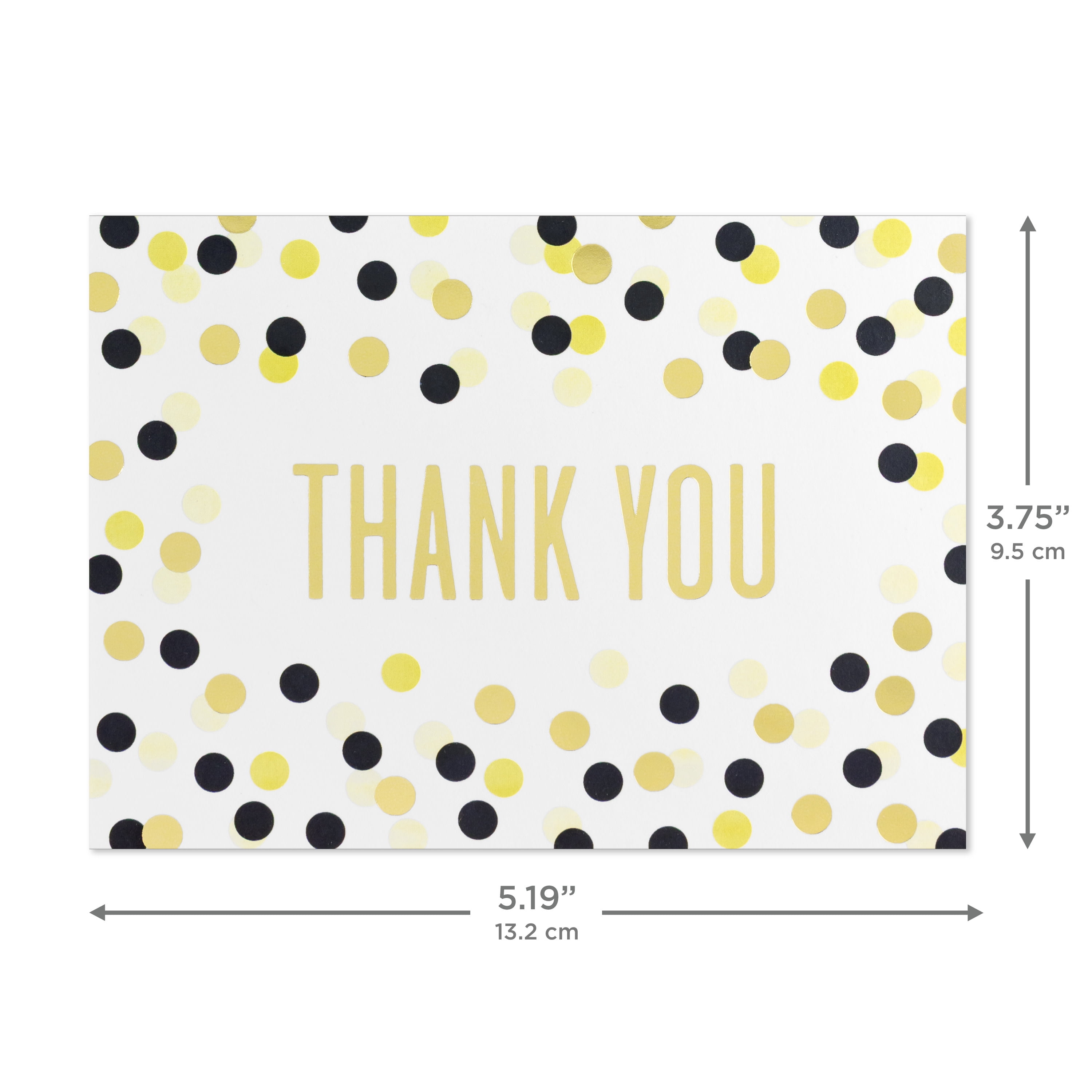 Hallmark Blank Thank You Notes (Gold and Black Dots), 20 Count