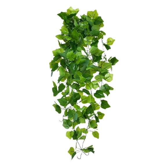 Adorno de pared verde artificial para decoración de interiores. Enredadera de hiedra artificial con hojas en cascada. Decoración de pared artificial realista para el hogar, la oficina, el