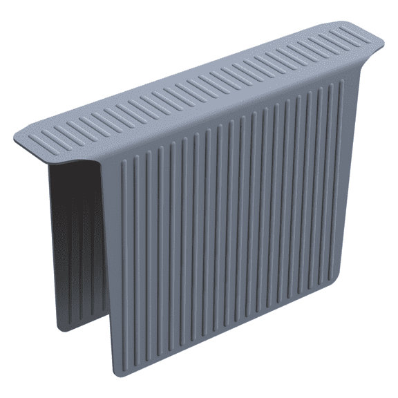 Bligli Silicone Sink Divider Mat - 12.8x7.8 inch Non-Slip Kitchen Organizer, Dish & Glassware Protector for Double Basins, Scratch & Stain Resistant, Durable & Flexible (Grey)