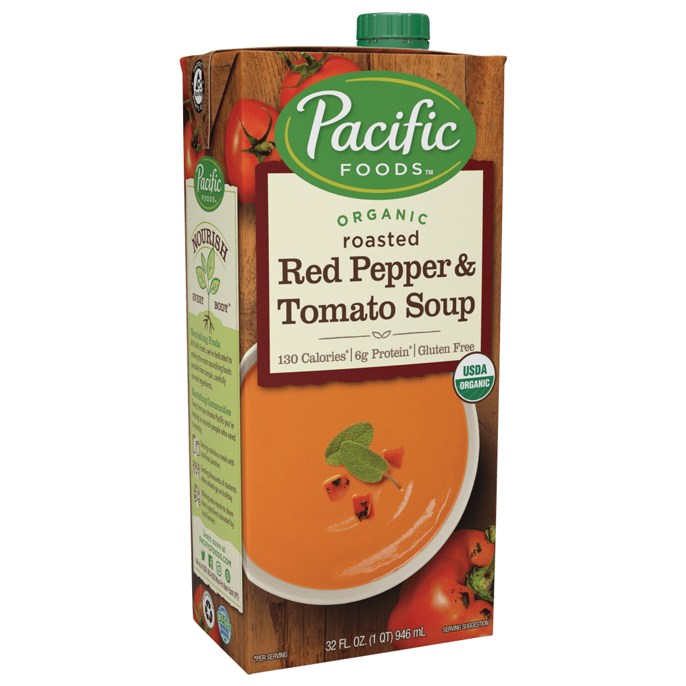 Pacific Foods Organic Creamy Roasted Red Pepper and Tomato Soup, 32 fl