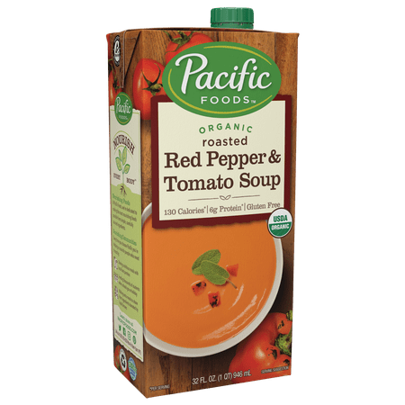 (2 Pack) Pacific Natural Foods Organic Roasted Red Pepper & Tomato Soup, 32 fl