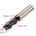 thumbnail image 3 of 12MM Tungsten Carbide End Mill 4 Flute HRC50 75MM Length Flat Bottom 12MM Shank, 3 of 11